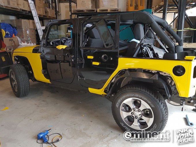 Yellow Colour Change Jeep Wrap - Barrie