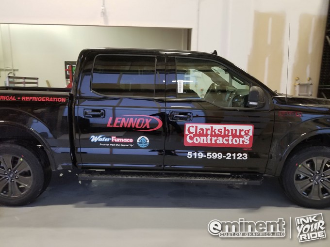 Lettering Decals on Vehicle - Barrie