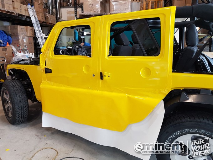 Infrared Yellow Jeep Wrap - Barrie