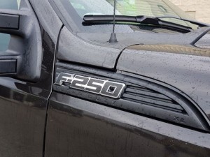 F250 Super Duty Vehicle Wrap from White to Black Closeup