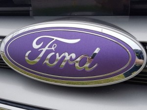 Purple Matte Wrap on Ford Emblem