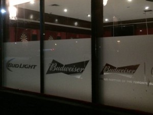 Frosted Window Glass in Restaurant - Barrie